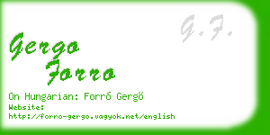 gergo forro business card