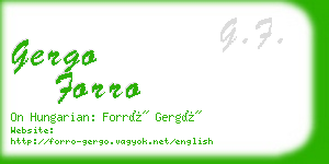 gergo forro business card